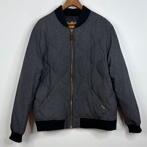 Eddie Bauer Bomber Jacket Men XL Gray 1936 Skyliner Goose Down Winter Coat